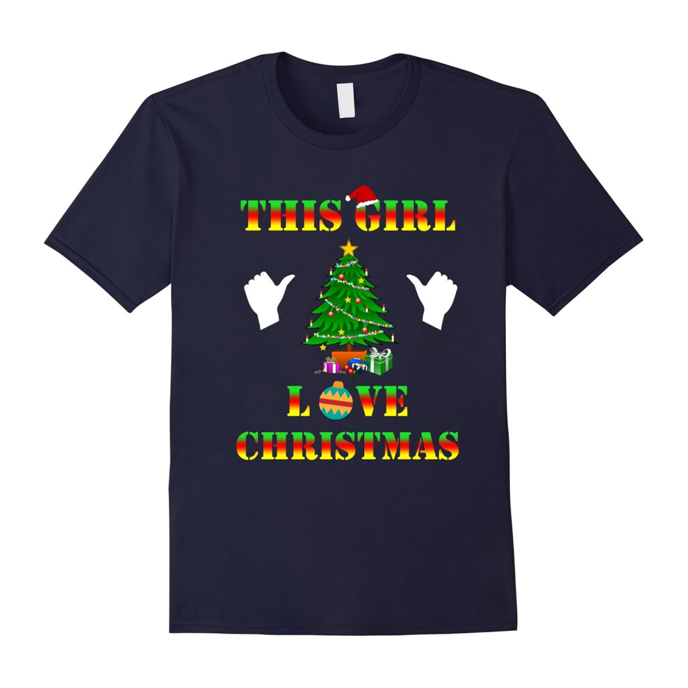 (XXXL) This Girl Loves Christmas T-shirt-Father's Day