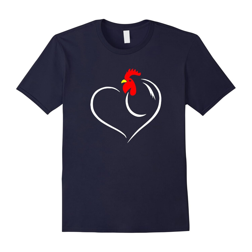 (S) Chicken T-Shirt, Love HEART Chicken Tee Shirts-Father's Day