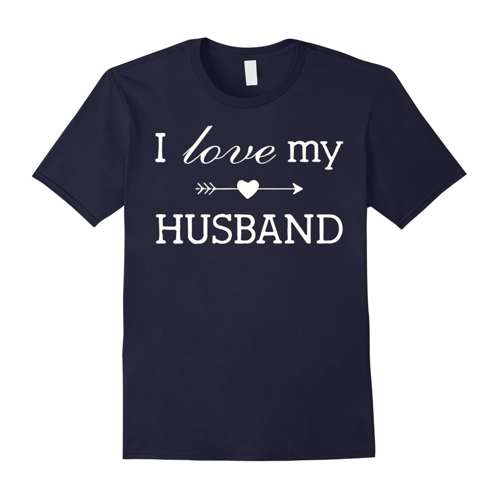 (XL) I Love My Husband T Shirt Heart Arrow Tee-Father's Day