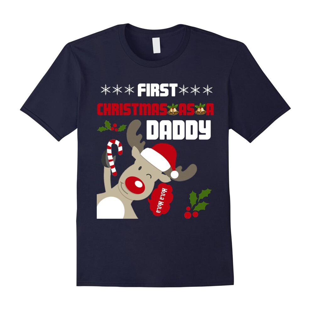 (XL) first christmas as a daddy t shirt-Father's Day