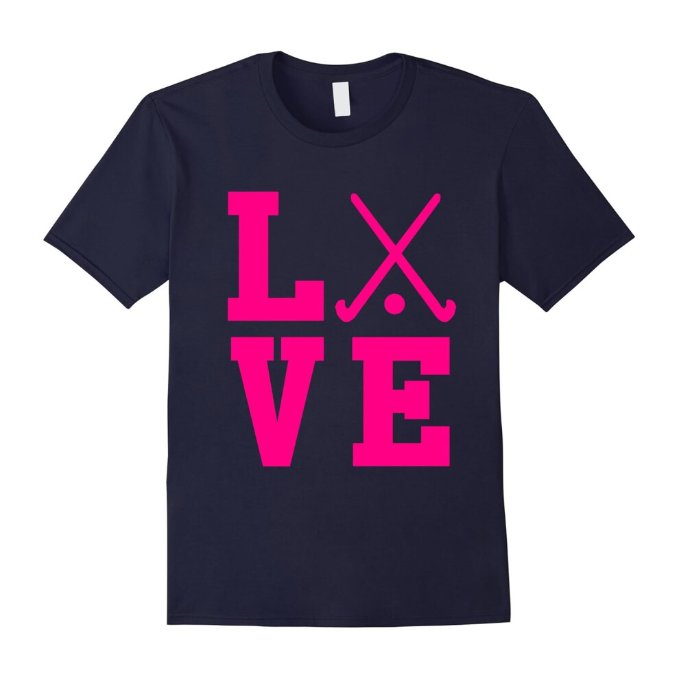 (XL) I Love Field Hockey T-shirt-Father's Day