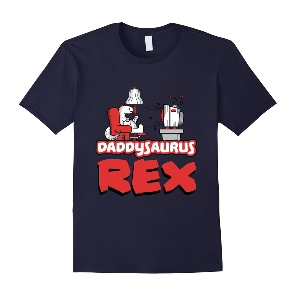 (XXXL) Men's Daddysaurus Rex | Funny Dinosaur T-Shirt for Dad-Father's Day