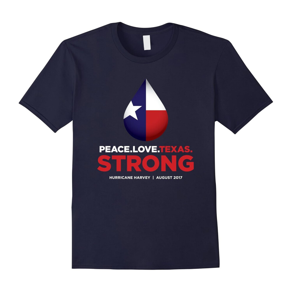 (L) Peace Love Texas Strong â Houston Hurricane memorial t-shirt-Father's Day