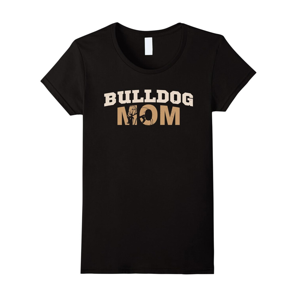 (L) Womens Bulldog Mom Funny T Shirt for Pet Lovers gifts ideas-Father's Day