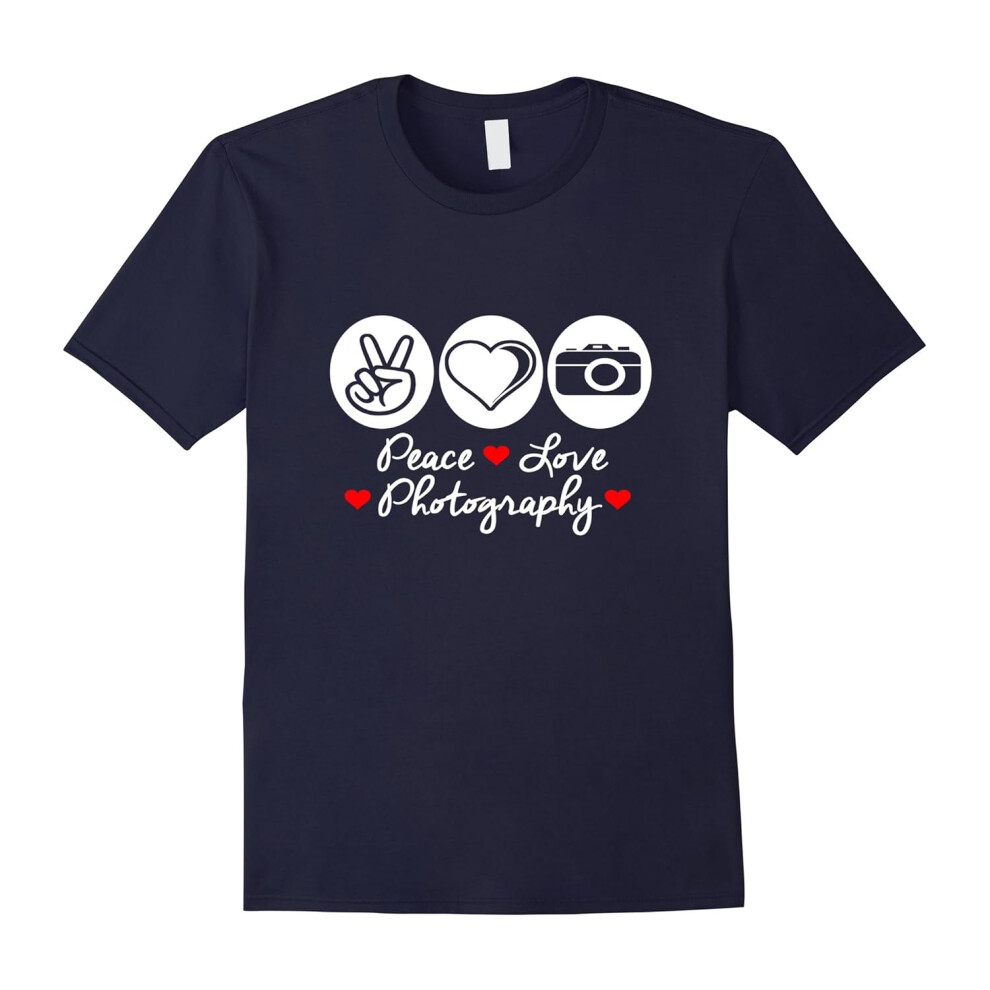 (XXXL) Peace Love Photography T-Shirt Funny Shirt-Father's Day