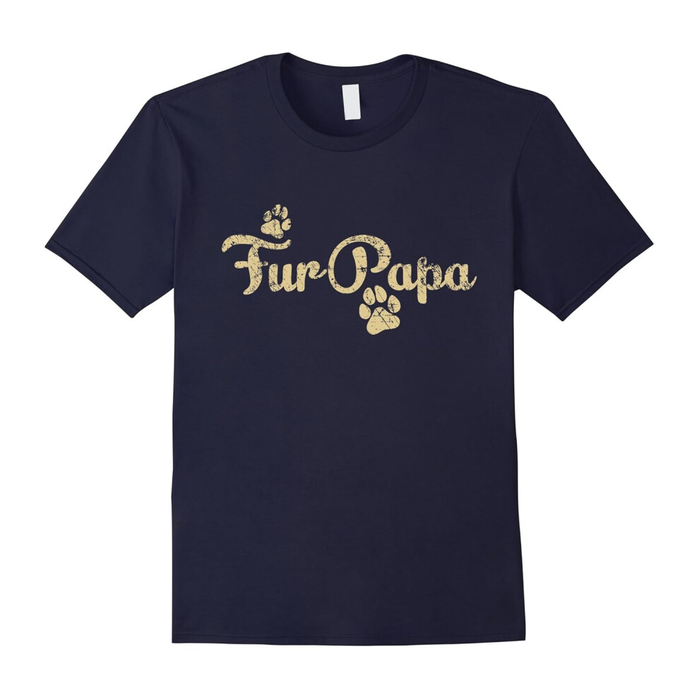 (M) Fur Papa Shirt, Dog Cat Lover Dad Daddy Babies Gift-Father's Day