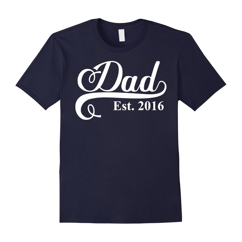 (XXL) Dad Est. 2016 T Shirt Fathers Day Gift for New Daddy-Father's Day