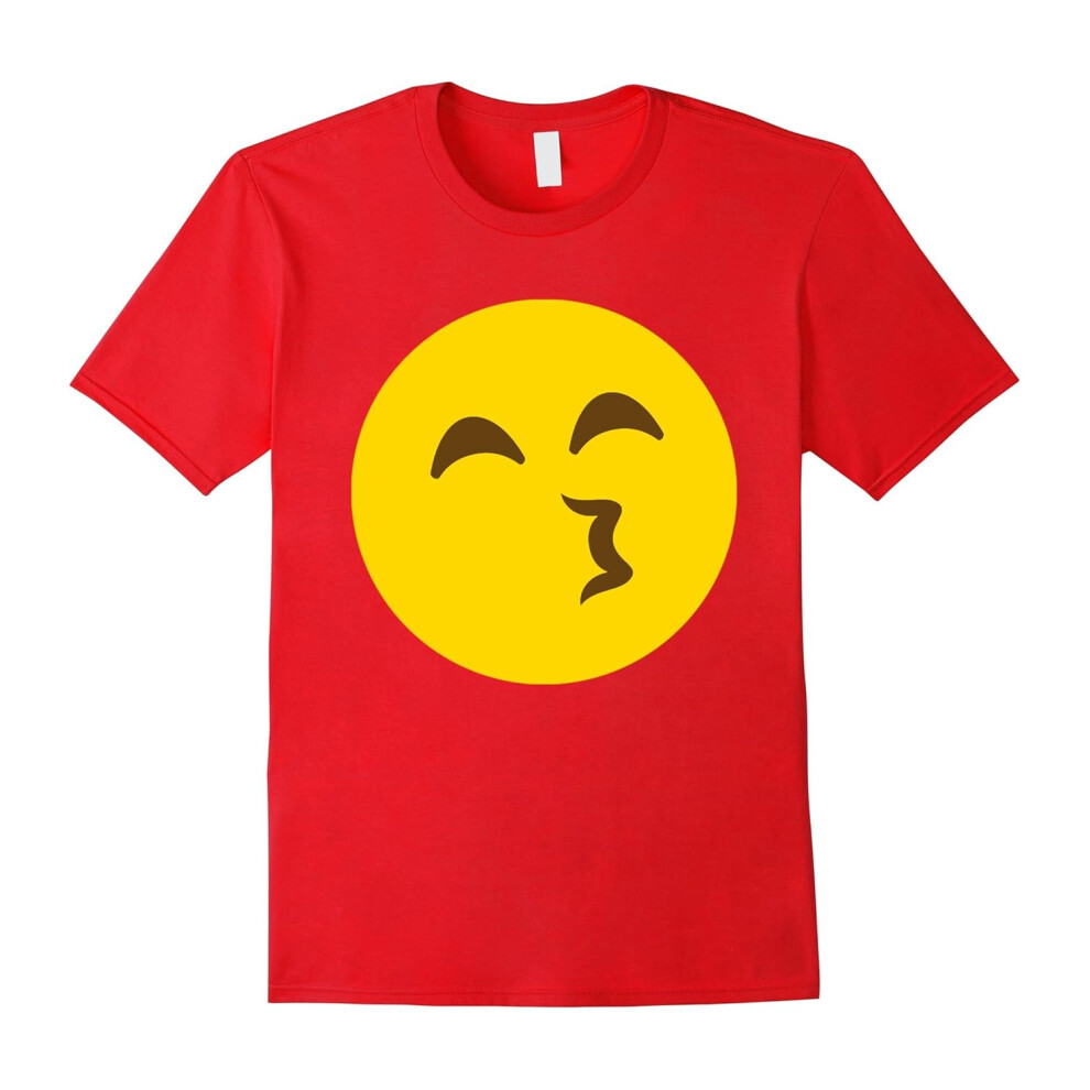 (XL) His & Her Emoji Kiss Face T-shirts Gifts for Dad & Son (New)-Father's Day