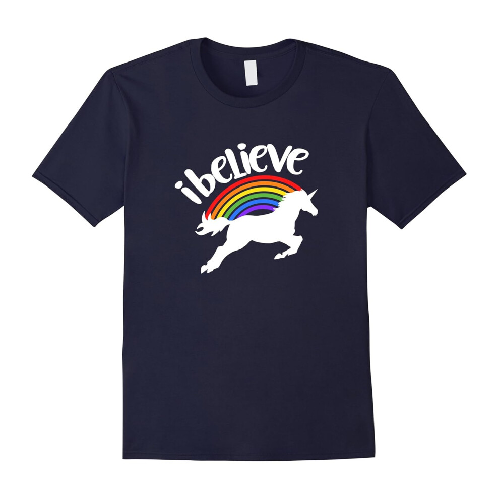 (XL) I believe in unicorns shirt Unicorn lover t-shirt rainbow-Father's Day