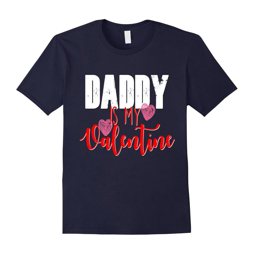 (S) Cute Valentines Day Shirt Daddy Is My Valentine Kids School-Father's Day