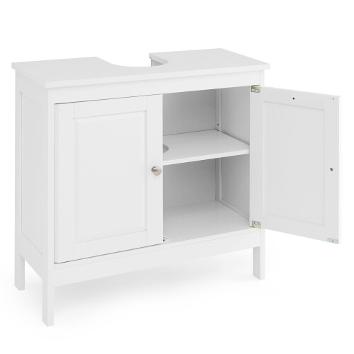 Costway Under Sink Cabinet Bathroom Cabinet Space Saver with Adjustable Shelf