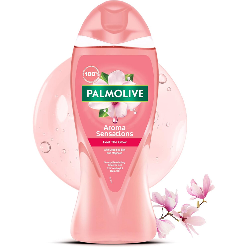 Palmolive Aroma Sensations Feel The Glow Body Wash with Dead Sea Salt & Magnolia Shower Gel 500ml |pH Neutral to Skin |Dermatollogically Tested