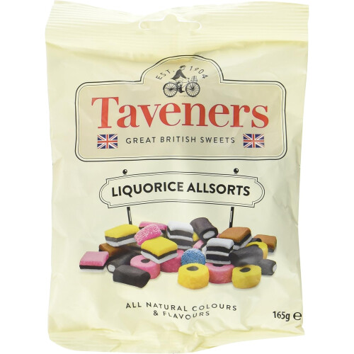 Taveners Liquorice Allsorts 165G Bag