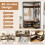 Costway Corner Coat Rack L-shaped Clothes Rack with 7 Hooks & Shoe Bench 2