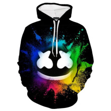 (L, Colorful cotton candy) New singer Marshmallow Fortress Night same style 3D digital printing casual hoodie sweater jacket