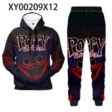(6XL, 2) Poppy horror 3D digital printing hooded sports sweater jacket men and women adult suit Poppy game time
