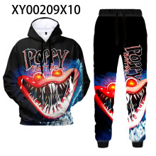 (XL, 1) Poppy horror 3D digital printing hooded sports sweater jacket men and women adult suit Poppy game time