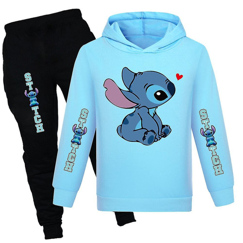 (Lilo & Stitch Kids Tracksuit Set Boys Girls Casual Hooded Sweatshirt Joggers Pants Outfit Set Activewear) Lilo