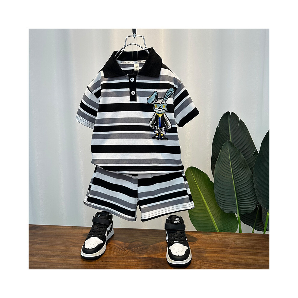 (Black, 130cm) Summer Chic Clothing Set For Boys With Cotton Polo Shirt And Stylish Shorts Designed For Comfortable Play In Warm Weather-image-OPC-PFGR7ZN-NEW