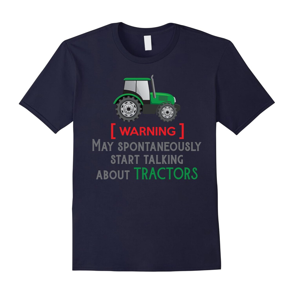 (L) Funny slogan and green tractor, farmer loves farming t-shirt-Father's Day