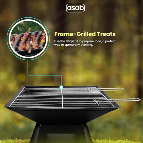 Square Fire Pit Outdoor Garden Patio Heater BBQ Brazier Firepit 1
