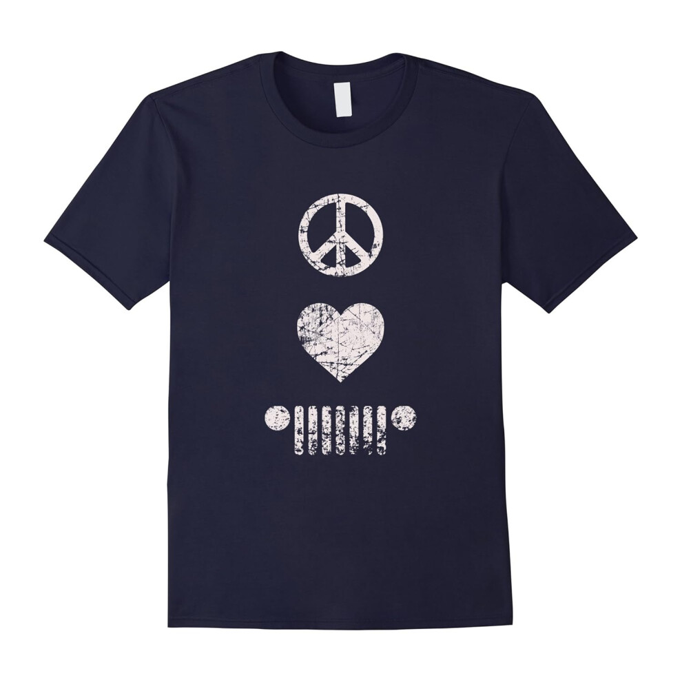 (XXL) Peace Love Jeep T-shirt-Father's Day