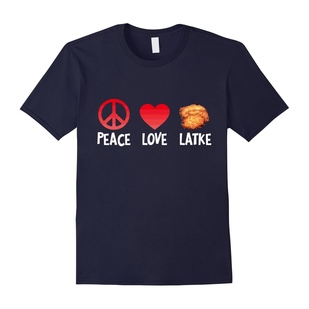 (S) Peace Love Latke T-Shirt â Funny Hannukah Jewish Food Tee-Father's Day