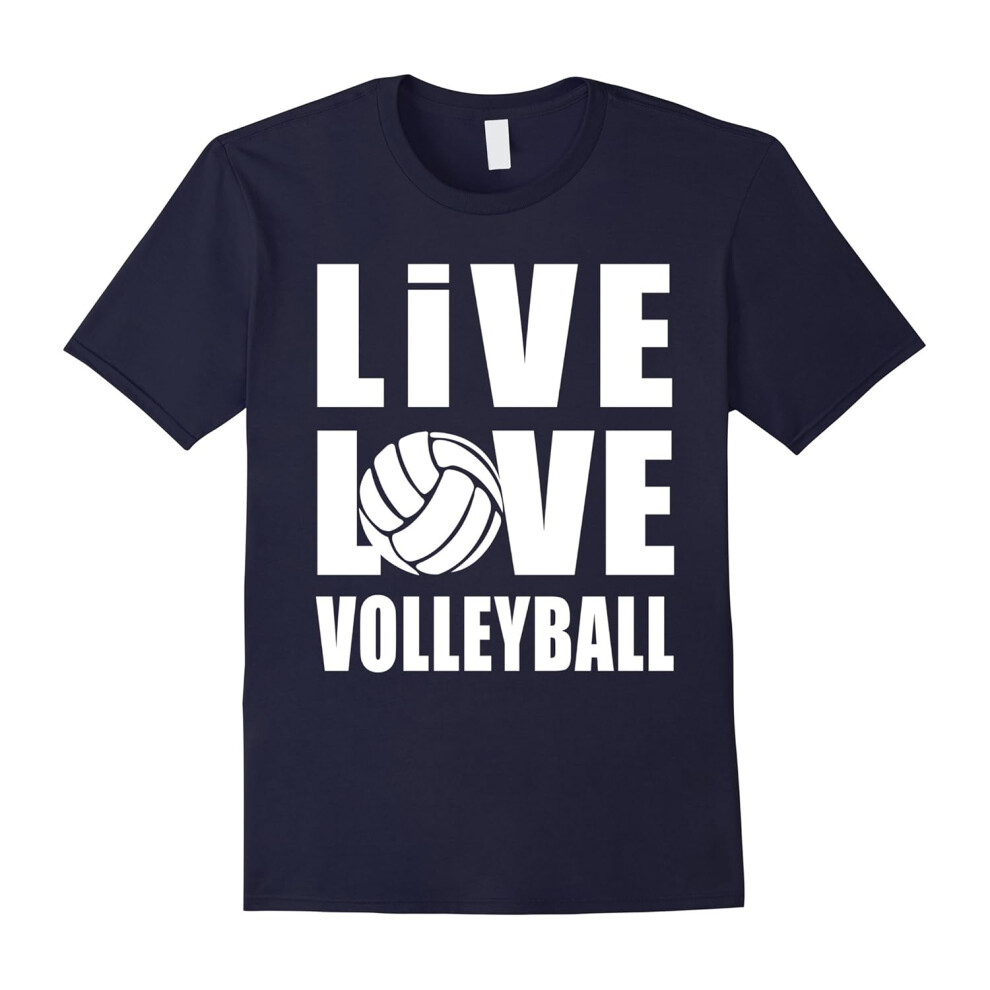 (XL) Live Love Volleyball T-shirt Volleyball Lovers Tshirt-Father's Day