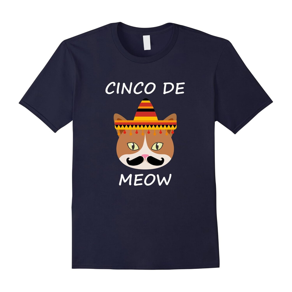 (XXL) Cinco De Mayo Funny Cinco De Meow Cat Lover Pun Punny T-Shirt-Father's Day