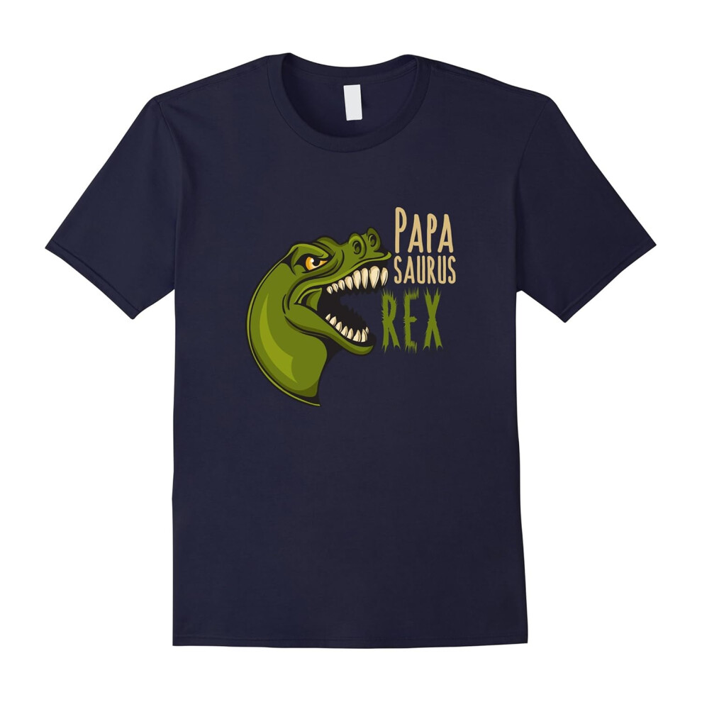 (L) Men's Papasaurus Rex-T-Rex Dinosaur Dad Papa Father's Day T-Shirt-Father's Day