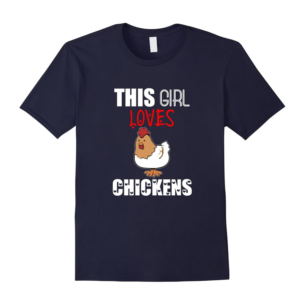 (XL) THIS GIRL LOVES CHICKENS T-SHIRT Cute Farm Animal Zoo Farmer-Father's Day