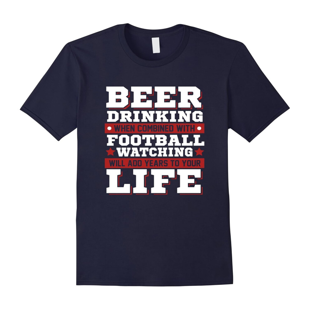 (XL) Funny Beer Drinker Gifts Alcohol Humor Football T Shirt-Father's Day