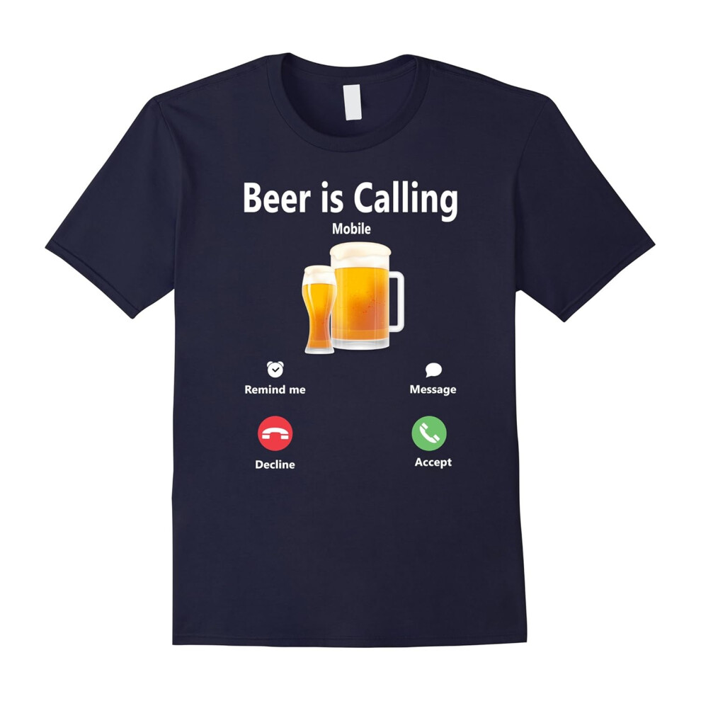 (L) Beer Is Calling T Shirt Funny Beer Lovers T Shirt-Father's Day