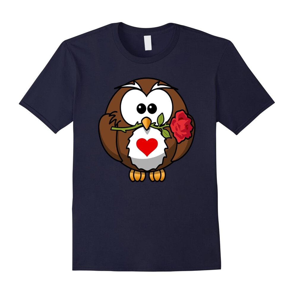 (L) Valentine's Day Owl T Shirt, Love Relationships Couples-Father's Day