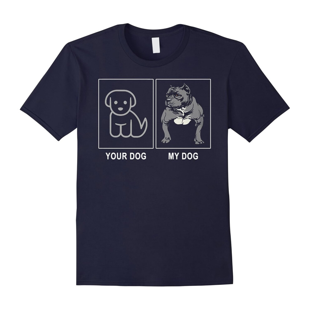 (XXXL) Your dog my dog shirt i love pitbull funny tee-Father's Day