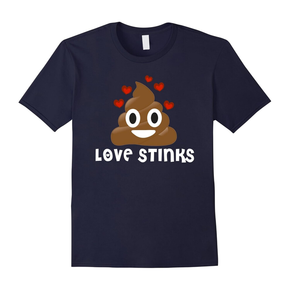 (M) Valentines Day Shirt Kids Women Love Stinks Poop Emoji Funny-Father's Day