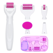 Rolo de Microagulhas para Rosto e Corpo Conjunto de Rolos de Microagulhas de Titânio 6 em 1 Rolo de Microagulhas 300 e 720 Agulhas de 0 2
