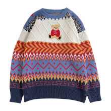 (red, XL) Fall Sweaters for Women 2025 Trendy 2024 Winter Fashion Christmas New Round Neck Drop Shoulder Loose Knitted Sweater for Women