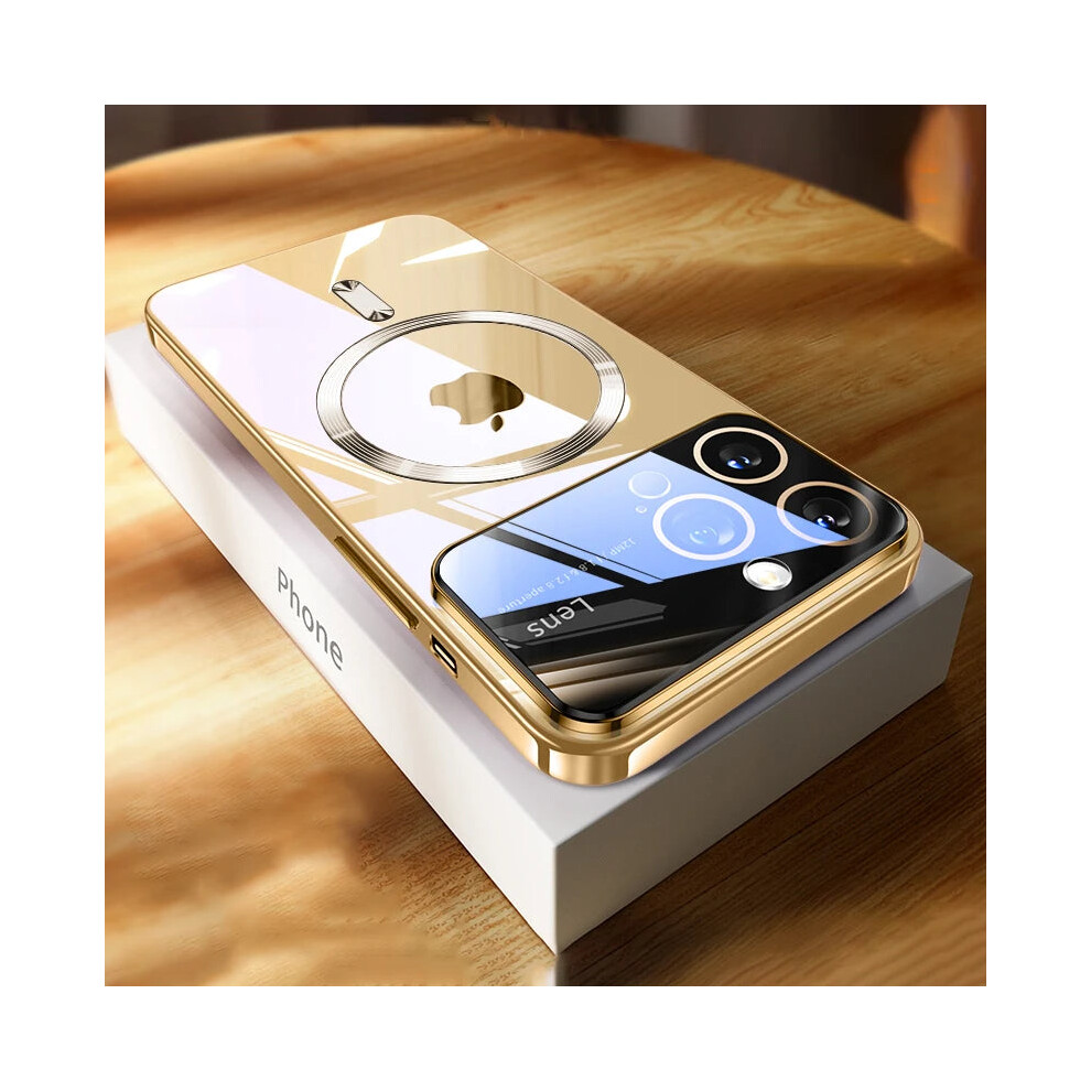 (, For Iphone12promax(6.7")) Magsafe Case For Iphone 15 14 13 12 Pro Max Lens Protector Gold 4245714989883