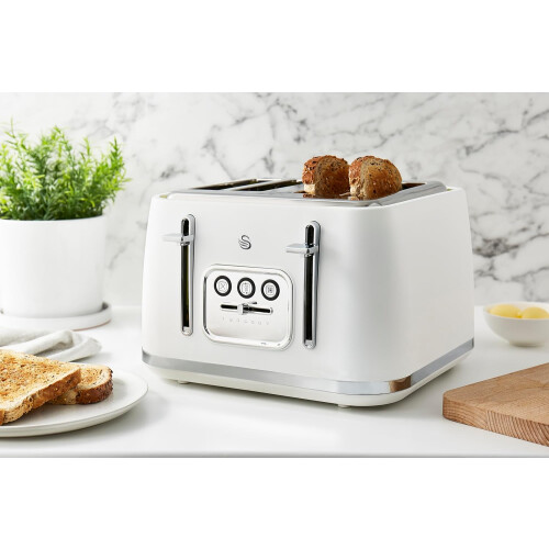 Swan Swan Serenity White Kettle Toaster Digital Microwave & Storage Set 1
