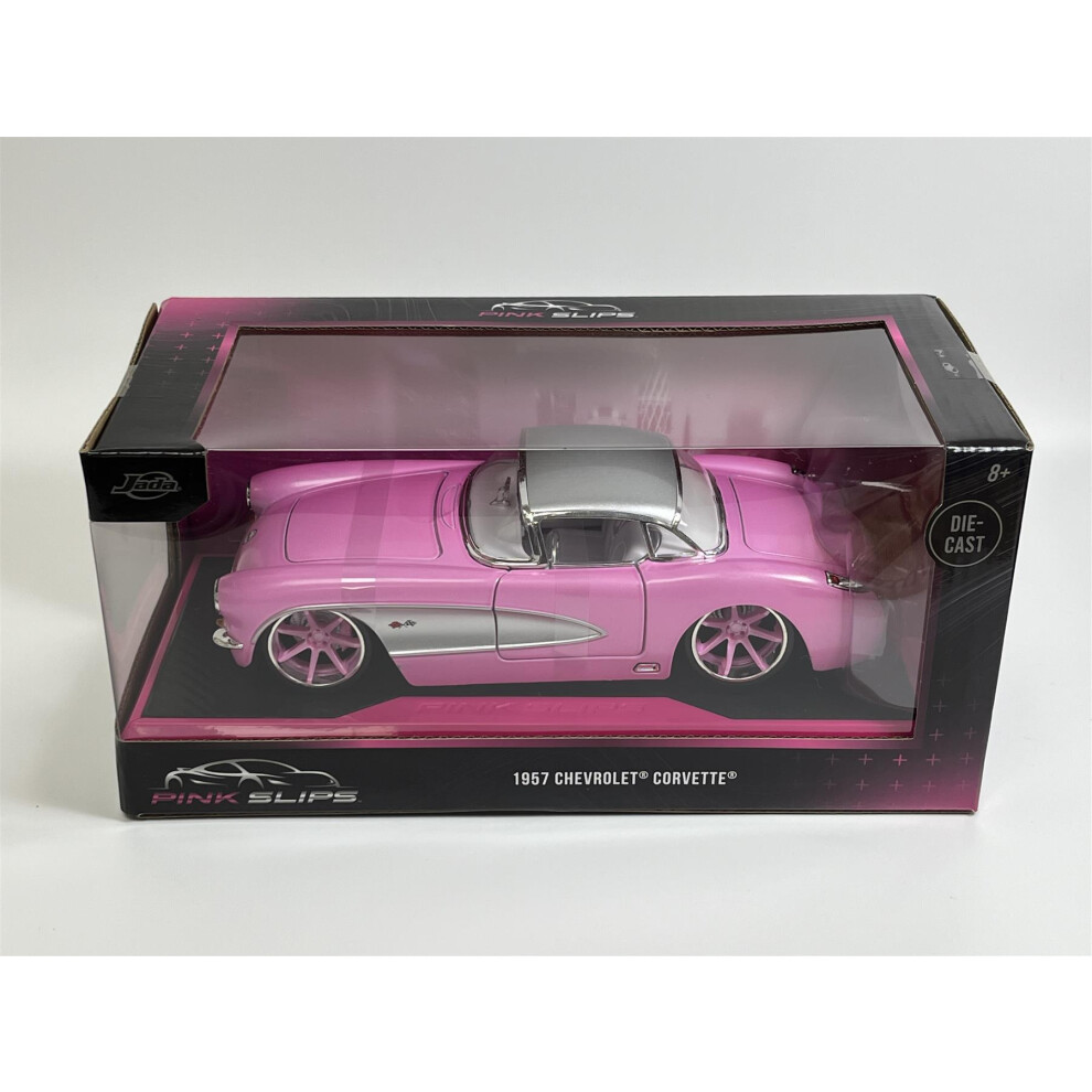 1957 Chevrolet Corvette Pink 1:24 Scale Pink Slips Jada 253293018