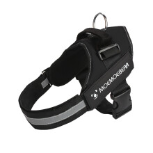 (Black, L) Dog Reflective Harness Pet Vest Puppy Lead Oxford Puppy Outdoor Walking Strap