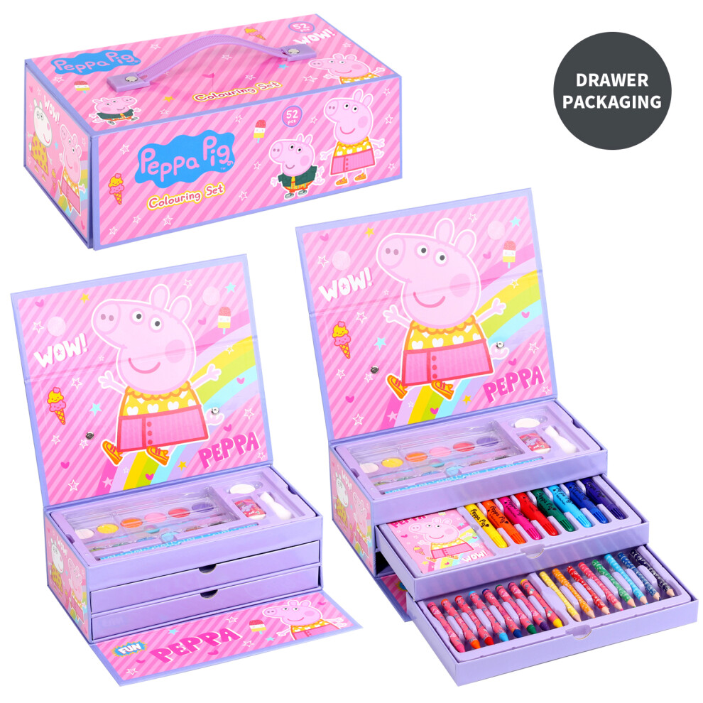 Peppa Pig Colouring Art Case Painting Activity Chest Kids Set