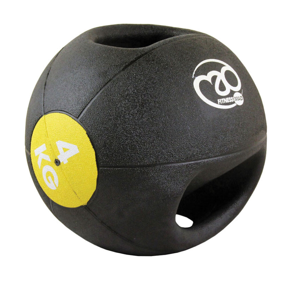 (4kg, Black/Yellow) Fitness Mad Medicine Ball