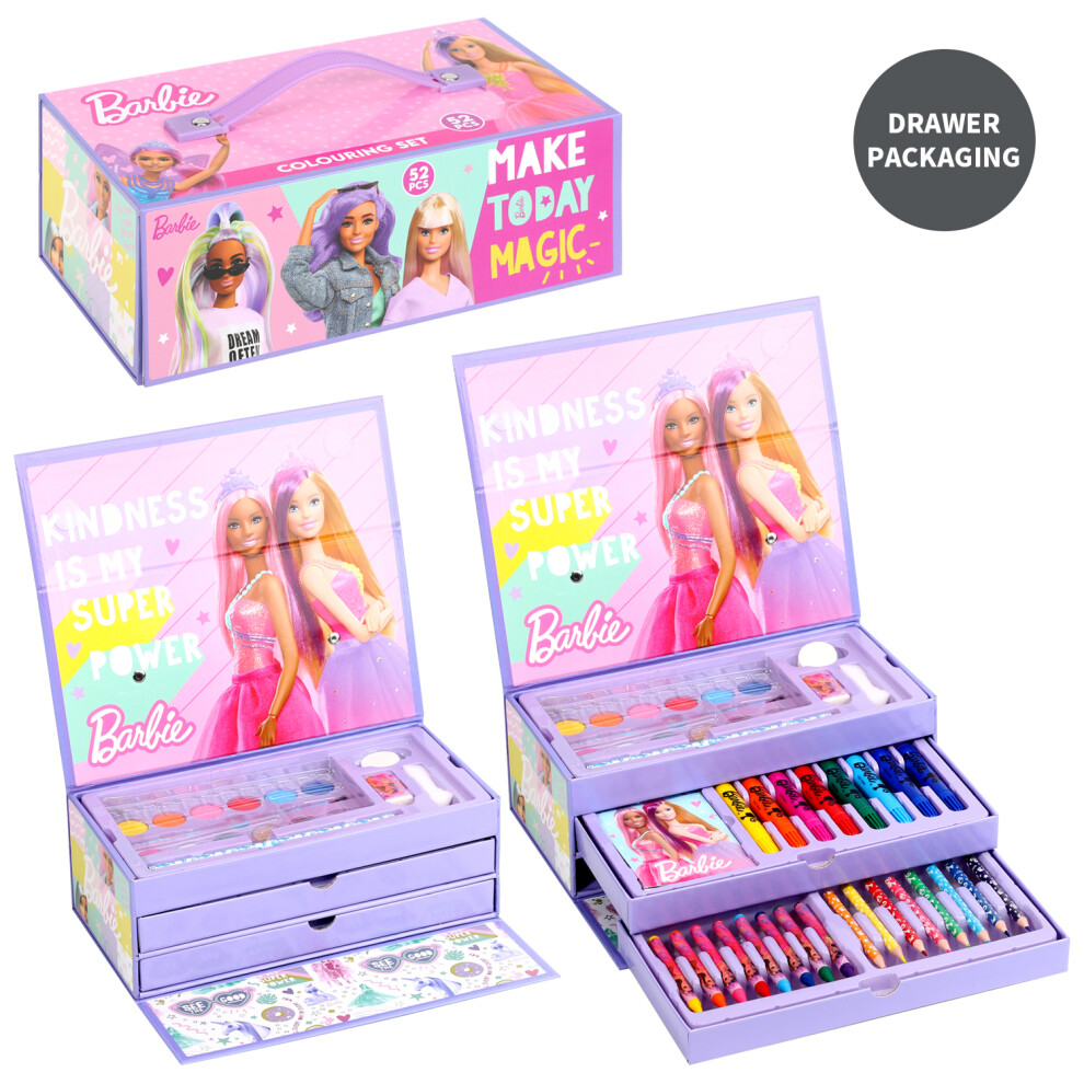 Barbie Colouring Art Case Painting Activity Chest Kids Set