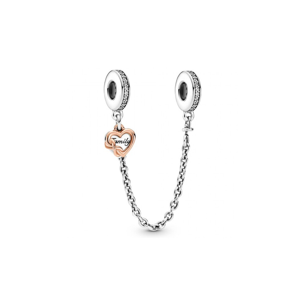 (family heart safety chain for women bracelet fits pandora ) safety chain for pandora bracelet sterling silver