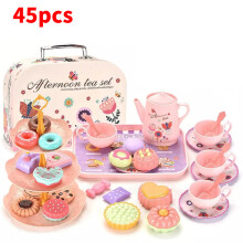 (Pink) 12 Or 45pcs Pretend Tea Set Play Toy Kids Party Food Toys Kitchen For Girls Gift