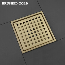(Brushed Gold) 304 Stainless Steel 150MM*150MM Shower Room Floor Drain Filter Square
