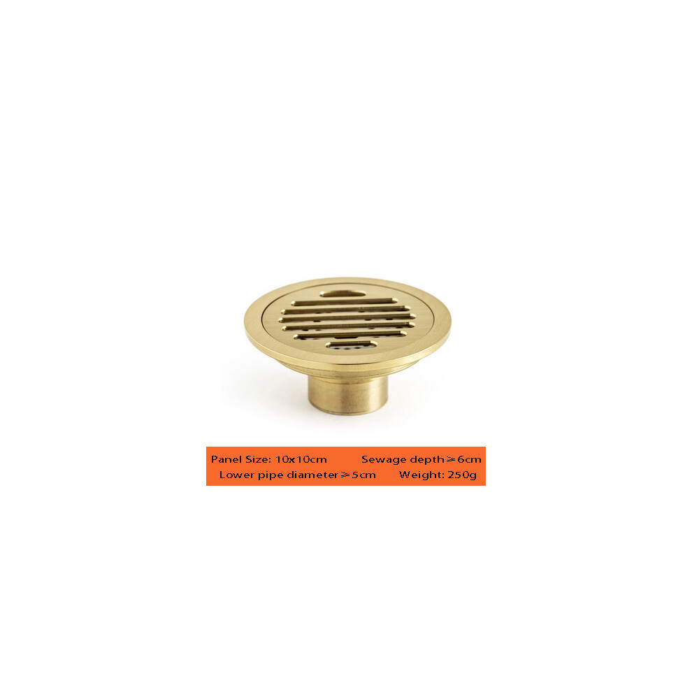 (1) 10CM Brass Round Floor Drain Cover Shower Waste Drainer Grate Floor Drain