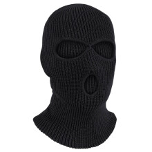 (Black) A knitted mask 3 Hole Ski Mask Winter Warmer Full Face Balaclava Outdoor Sports Thermal Cap for Men Women